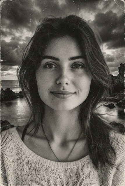 Worn Monochrome Seascape